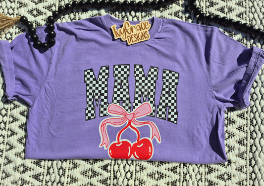 Mama red & pink cherry bow