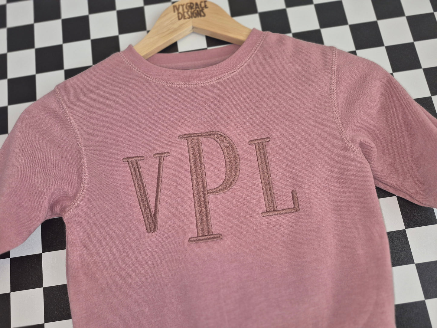 Toddler embroidery Monogram crew