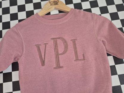 Toddler embroidery Monogram crew