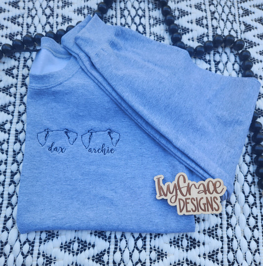 Embroidery dog ears crew 🐾