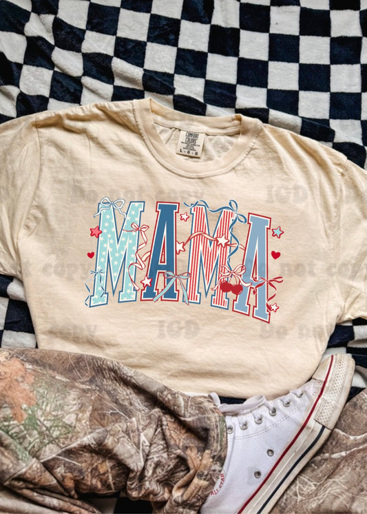 Mama red & blue-cc tee