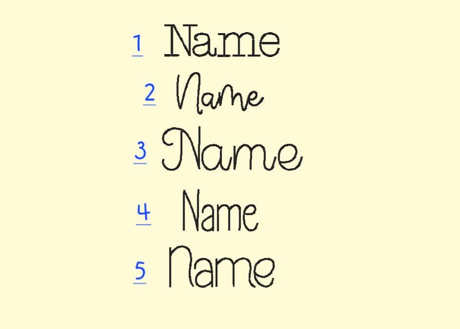 Toddler icons + names. (Tees & crews - read description