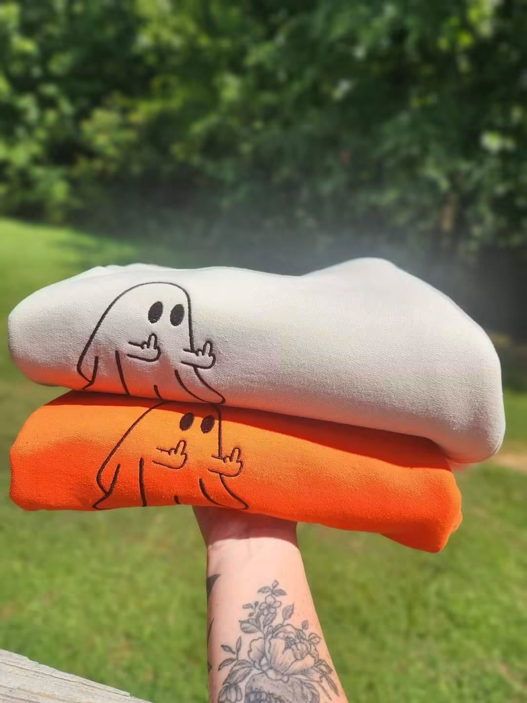 Weekend flash sale - ghost middle finger TEE & CREWS