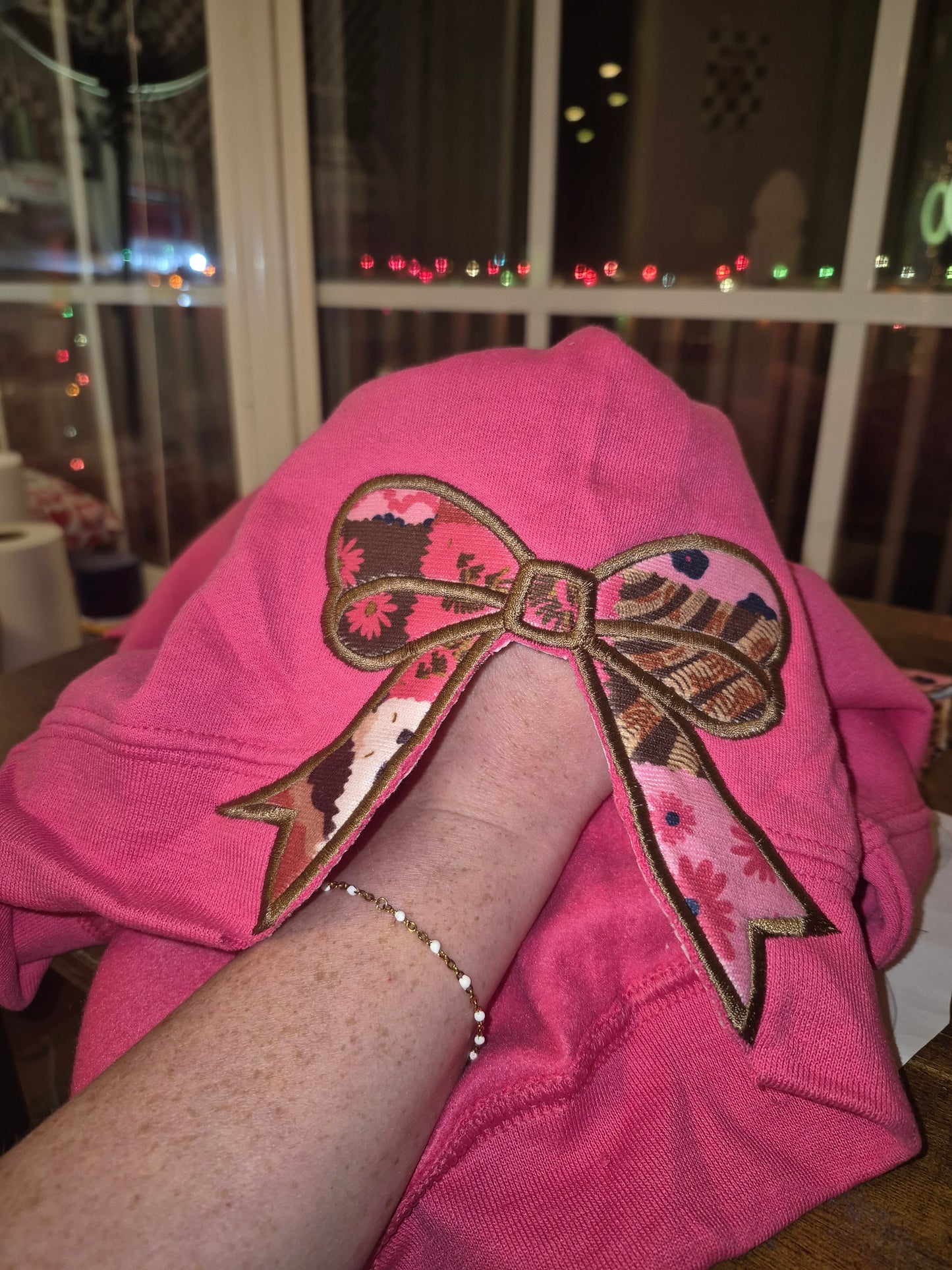 Adult side bow crew - neckline title or circle monogram (read description