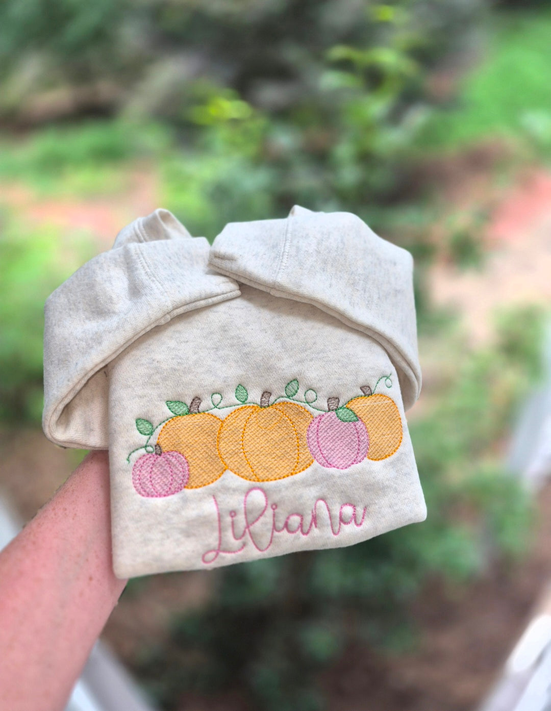 Pink pumpkin toddler crew