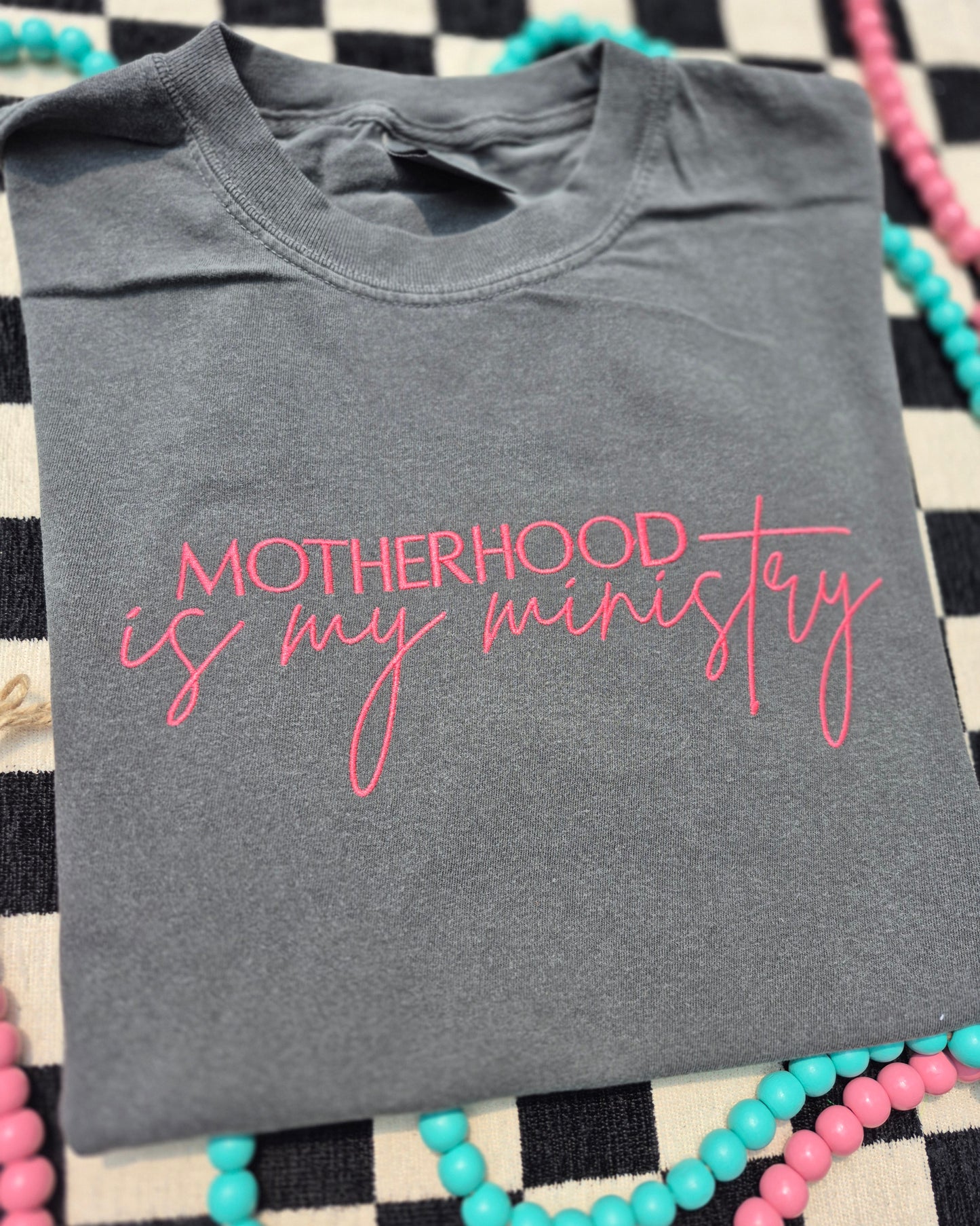 Motherhood is my ministry embroidery cc