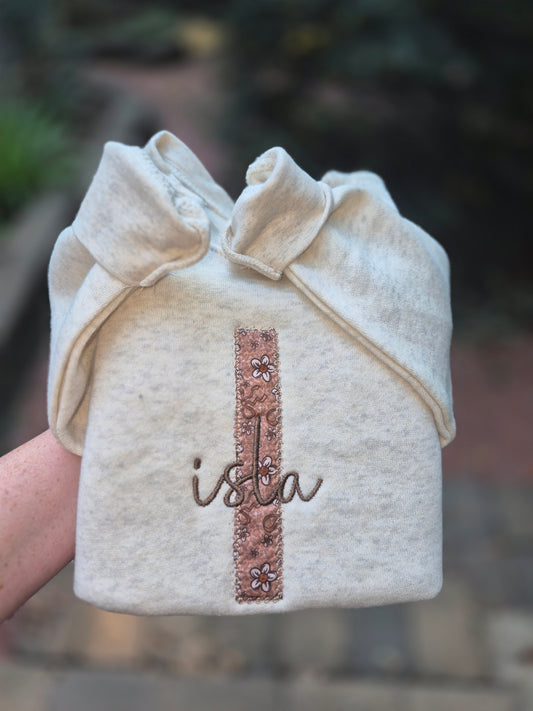 Fall bow name applique sweatshirts - toddler