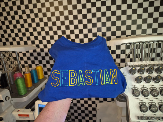 Multi color Name outline  infant/toddler