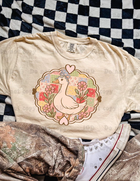 Patchwork goose -  comfort color tee