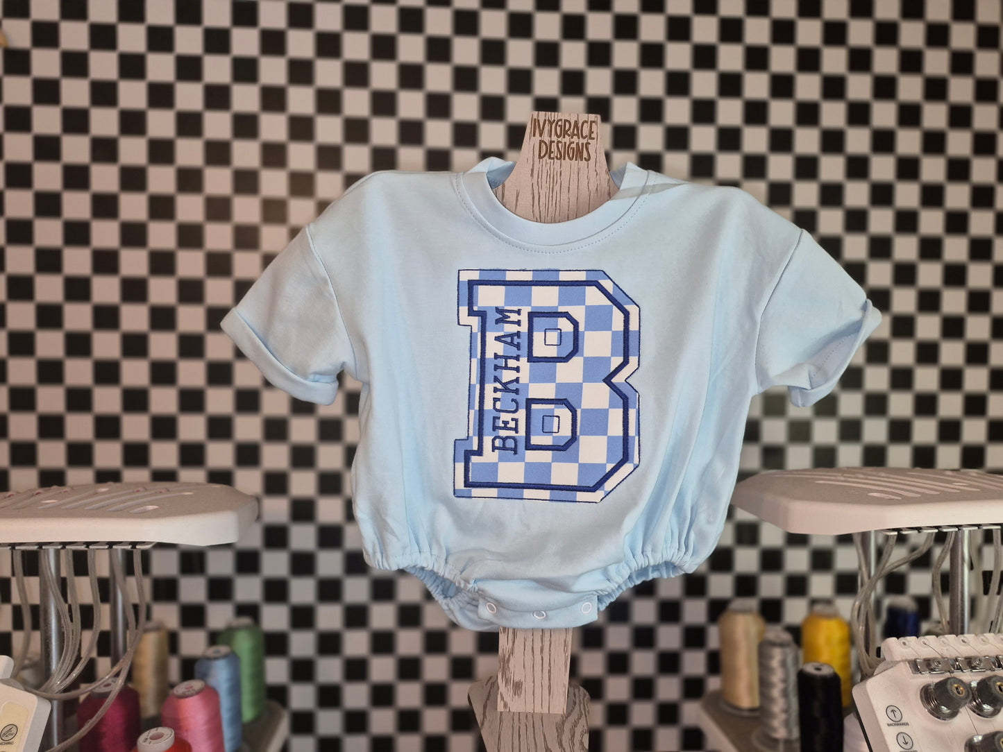 Lace OR varsity letter name applique BUBBLE - read description