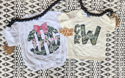 Camo mono tee & bubble