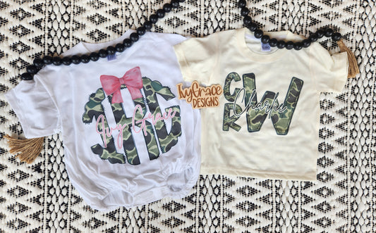 Camo mono tee & bubble