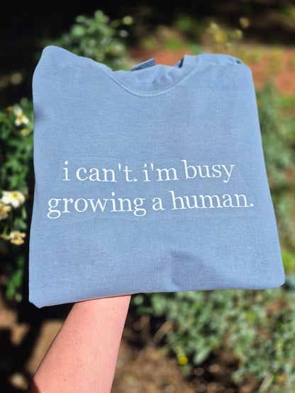 I can't.  Im busy growing a human- embroidery - cc tee & gildan crew