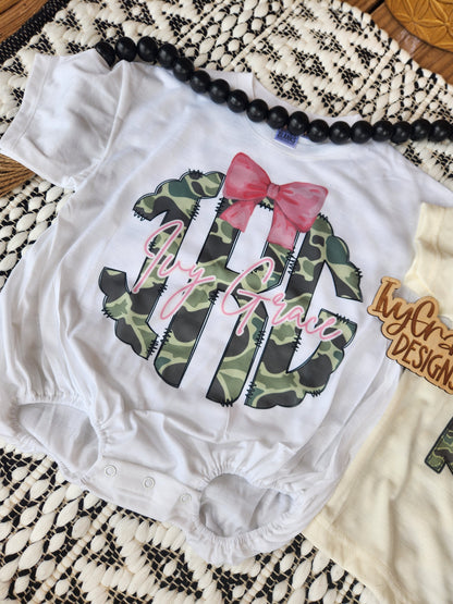 Camo mono tee & bubble