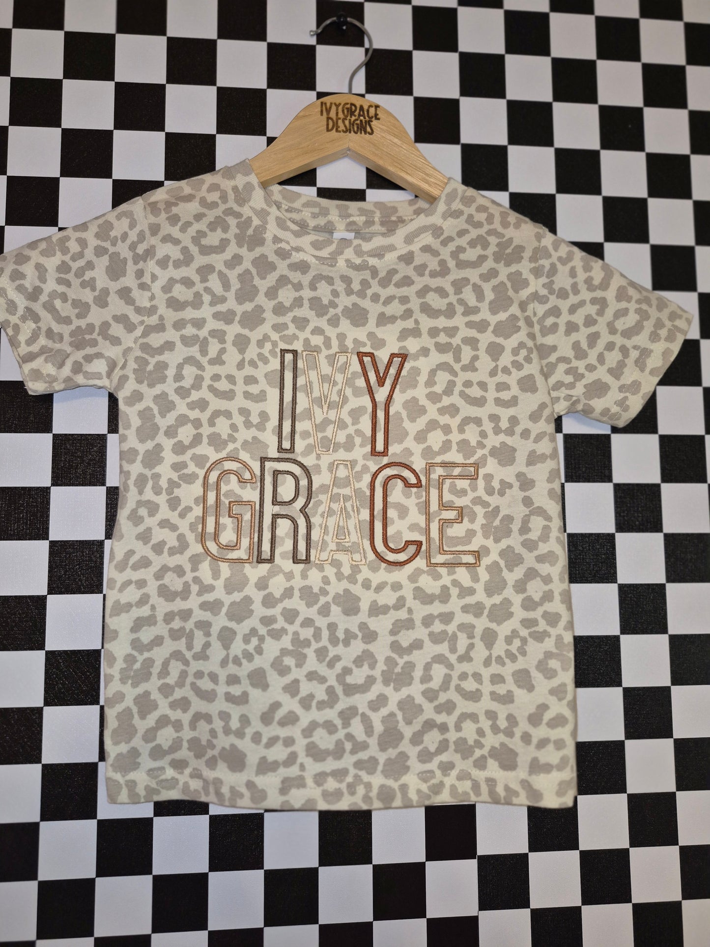 Toddler name tees - leopard & camo