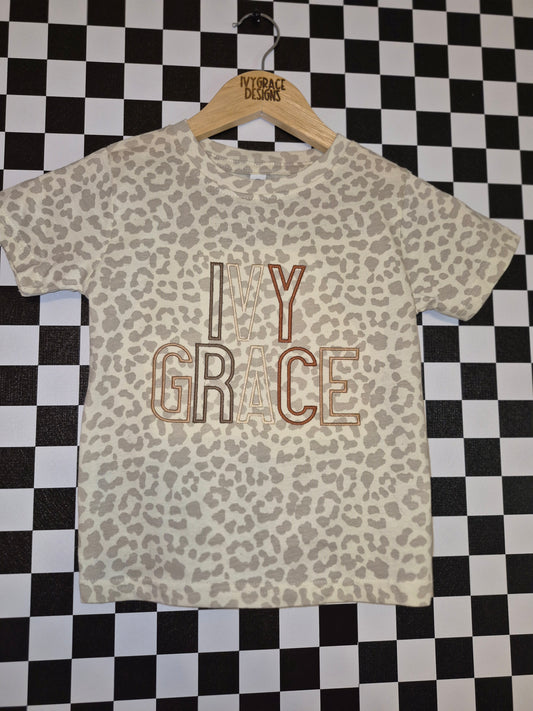 Toddler name tees - leopard & camo