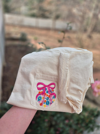 Floral baseball/softball ~ pocket comfort color tee