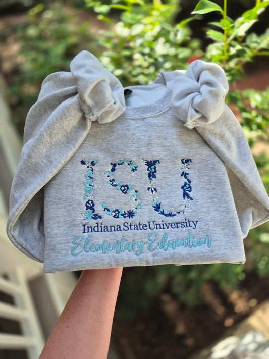 Customizable (max 4 letter) floral crew -❗️please read description ❗️