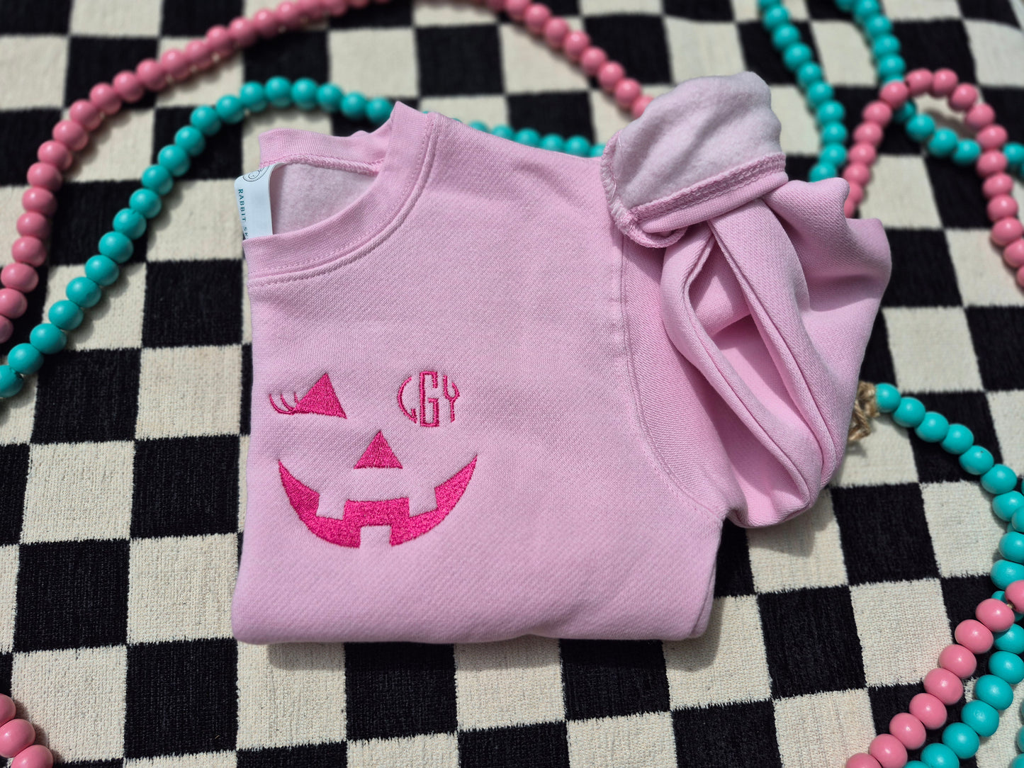 Pumpkin monogram eye- toddler crew