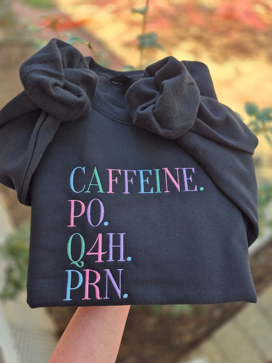 Caffeine po q4h - cc tees & gildan crews