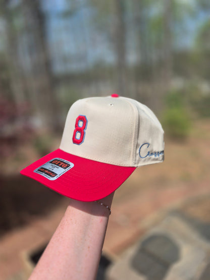 Puff number + name on side structured hat