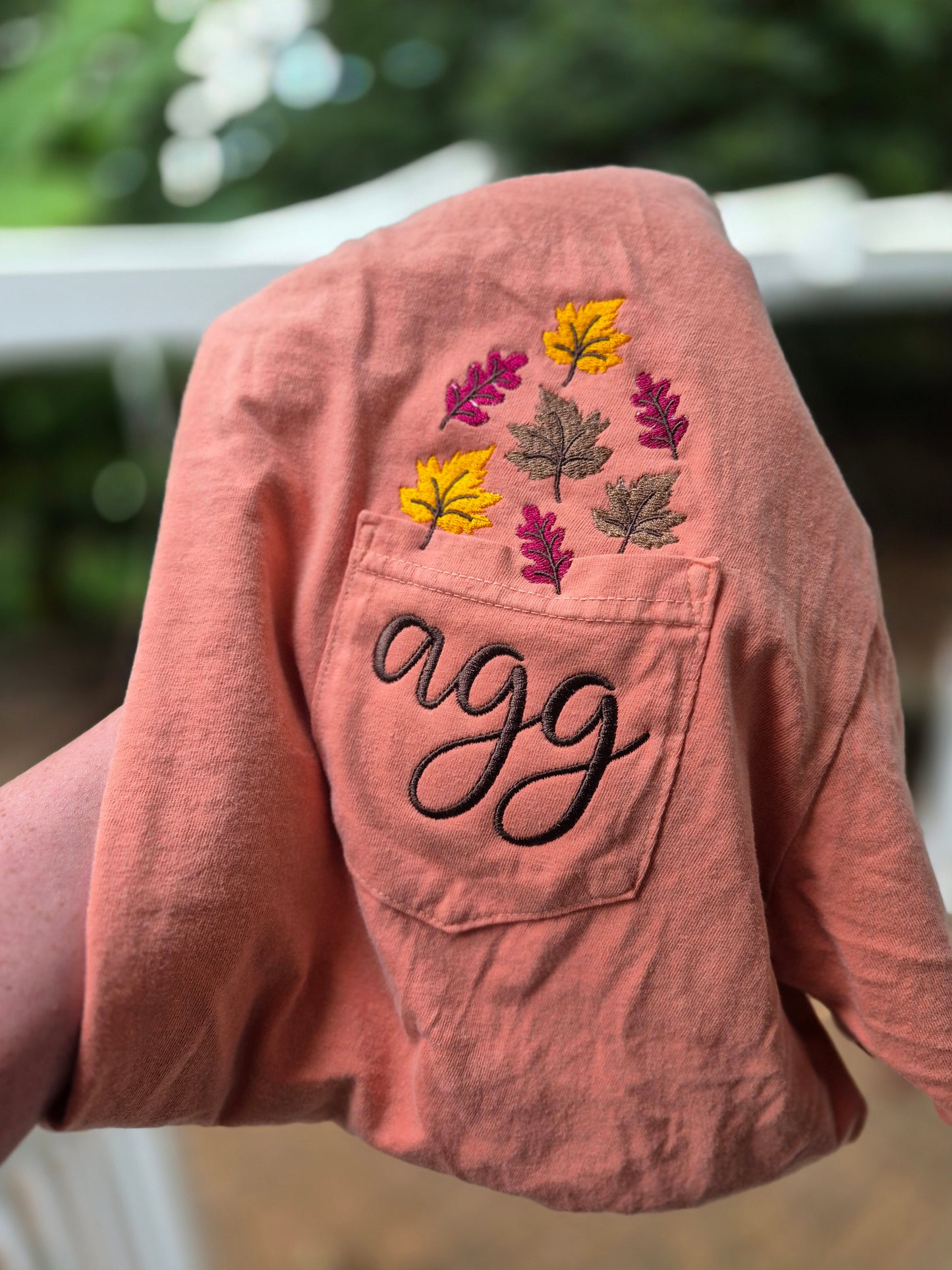 Leaves + monogram - cc tee