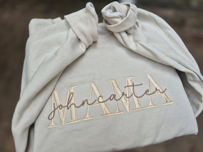 Personalized mama/nana/etc, crew (2 name MAX across) Please read the description