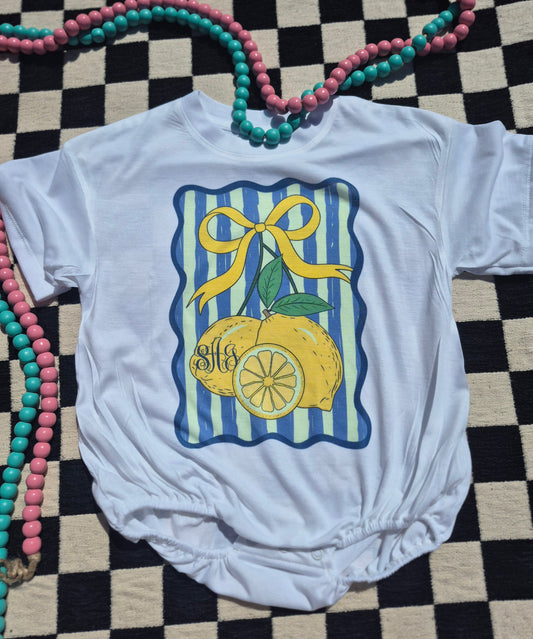 Lemon monogram tee & bubble