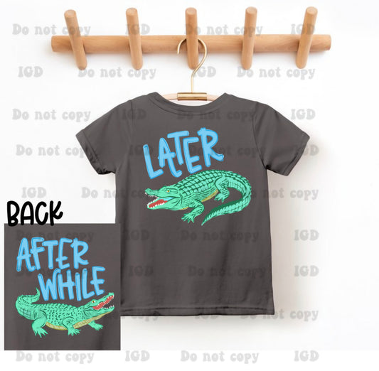 Later gator- boy &- girl option  (infant, toddler & youth) rabbit skins/lat/gildan