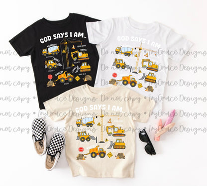 God says i am - dump trucks ( infant, toddler & youth)