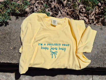 Im a project that keeps jesus busy- cc tee & gildan crew