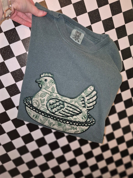 Hen on nest- cc tees & gildan crews