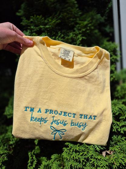 Im a project that keeps jesus busy- cc tee & gildan crew