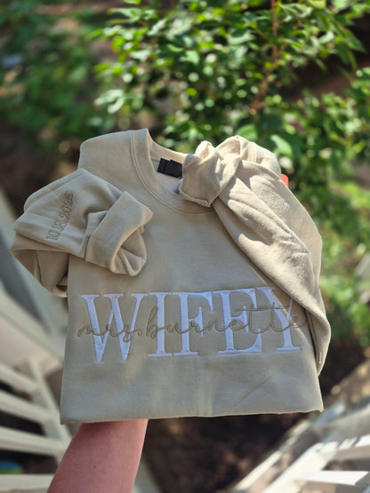 Wifey + name - with sleeve date included