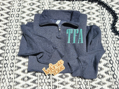 Monogram or MAMA - embroidery quarter zips