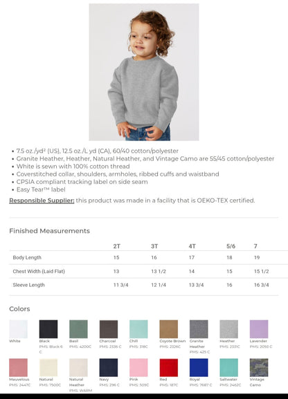 Weekend flash sale - HT - TODDLER & ADULT crew