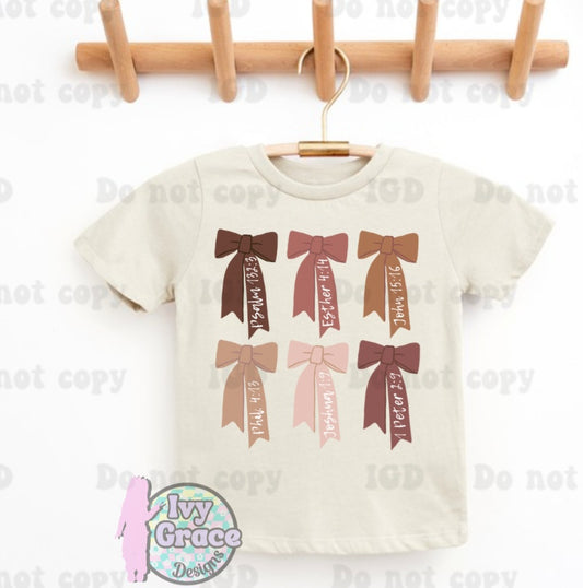 Neutral Bible verse bows ( infant, toddler & youth)
